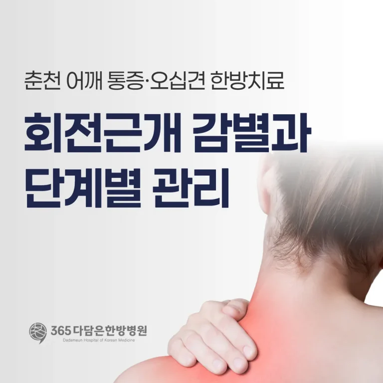 춘천 어깨 통증·오십견 한방치료: 회전근개 감별과 단계별 관리
