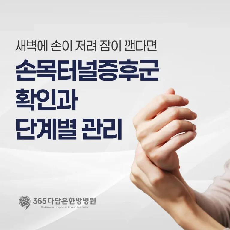새벽에 손이 저려 잠이 깬다면 — 손목터널증후군 확인과 단계별 관리 (춘천)