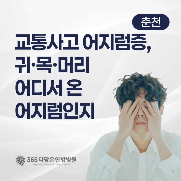 교통사고 어지럼증, 귀·목·머리 어디서 온 어지럼인지 (춘천)