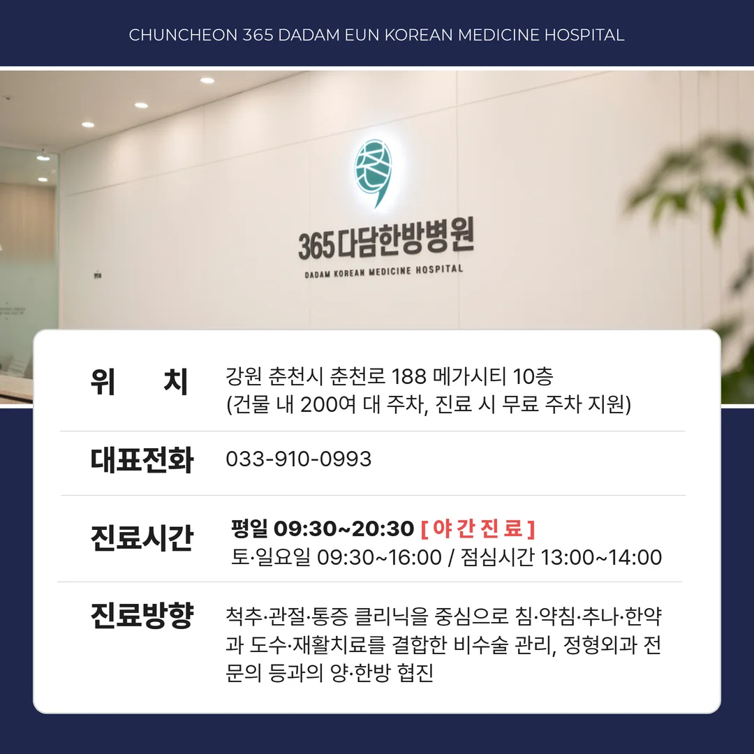 춘천365다담은 한방병원 위치와 진료 안내