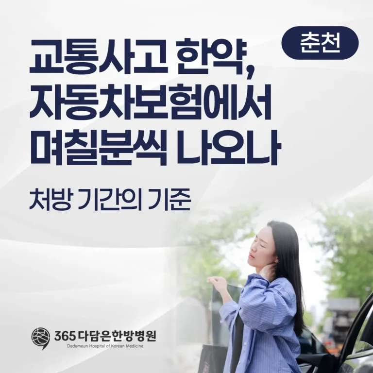 교통사고 한약, 자동차보험에서 며칠분씩 나오나 — 처방 기간의 기준