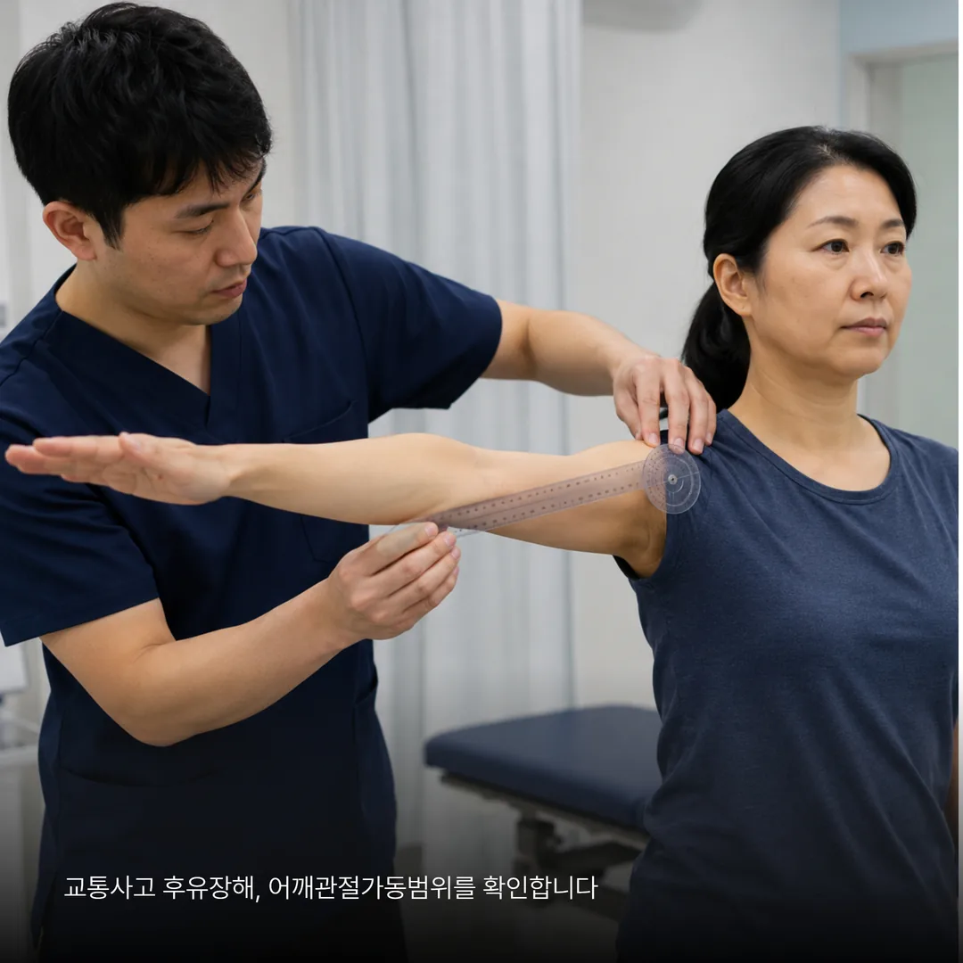 교통사고 후유장해 평가에서 확인하는 어깨 관절 가동범위 측정